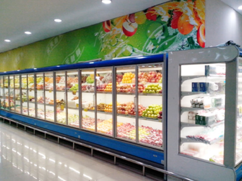 Supermarket energy saving renovation multi-deck glass door system