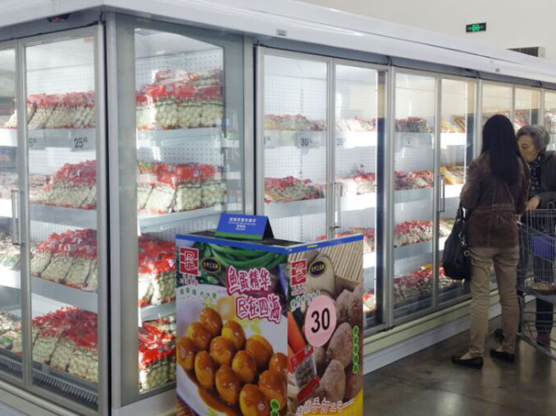 Supermarket energy saving renovation multi-deck glass door system