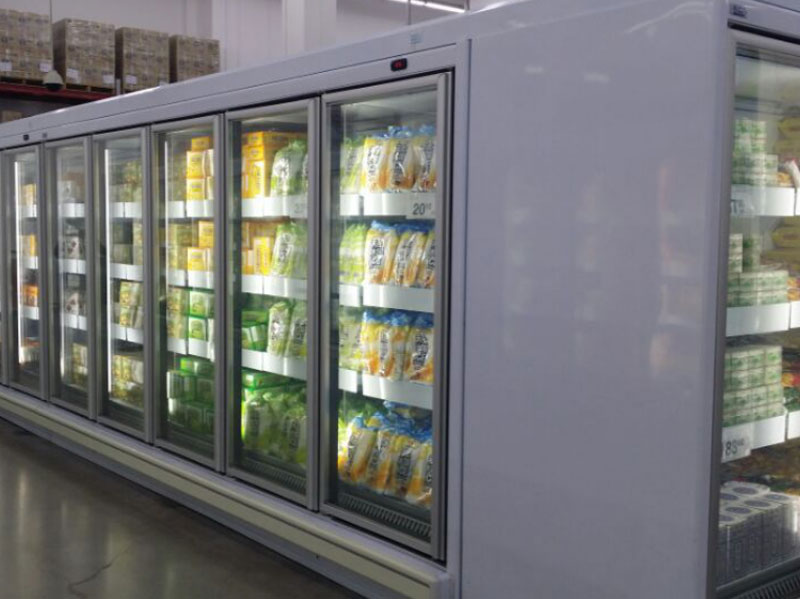 Supermarket energy saving renovation multi-deck glass door system